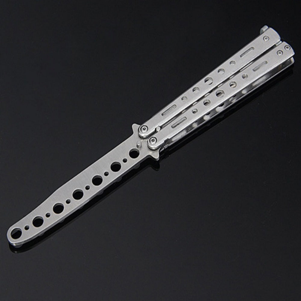 Foldable Knife Butterfly Knife Beginner Stainless Steel Training Butterfly Role Play Knife Without Edge Blunt Tool