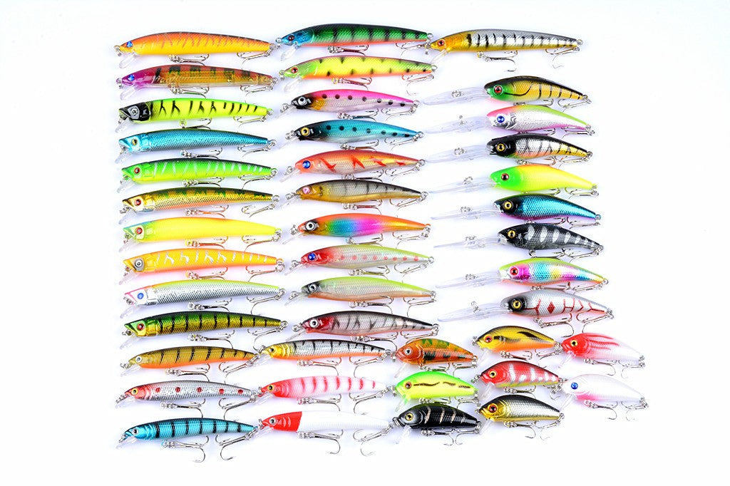 43Pcs/Lot Mix Lifelike Fishing Lures Artificial Hard Baits Set for Fishing Wobbers Minnow Lures Everything for Fishing