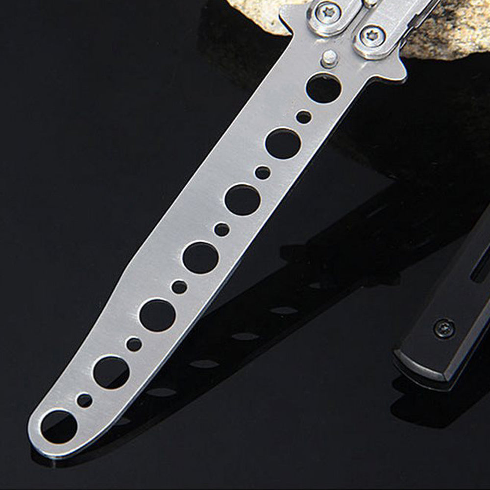 Foldable Knife Butterfly Knife Beginner Stainless Steel Training Butterfly Role Play Knife Without Edge Blunt Tool
