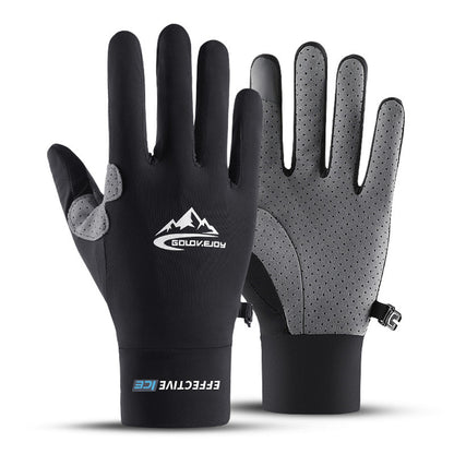 Summer Full Finger Gloves For Men Elastic Anti-slip Anti-UV Sun-proof Non-slip Fishing Riding Cycling Breathable Gloves