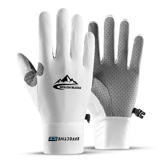 Summer Full Finger Gloves For Men Elastic Anti-slip Anti-UV Sun-proof Non-slip Fishing Riding Cycling Breathable Gloves