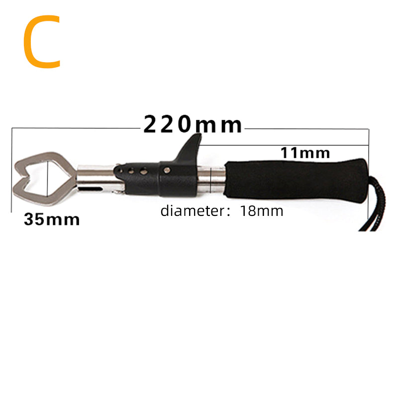 Portable Stainless Steel Fishing Gripper Fish Grip Lip Clamp Grabber Tool Fish Controller Fishing Plier Fishing Accessory